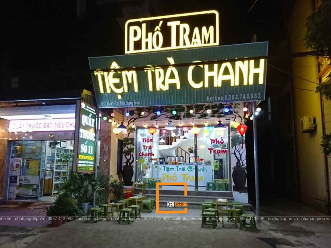 thiết kế quán trà chanh